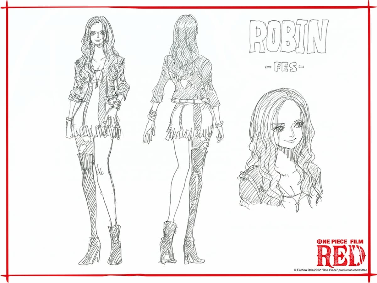 Artwork for Robin's fes costume in One Piece: Red