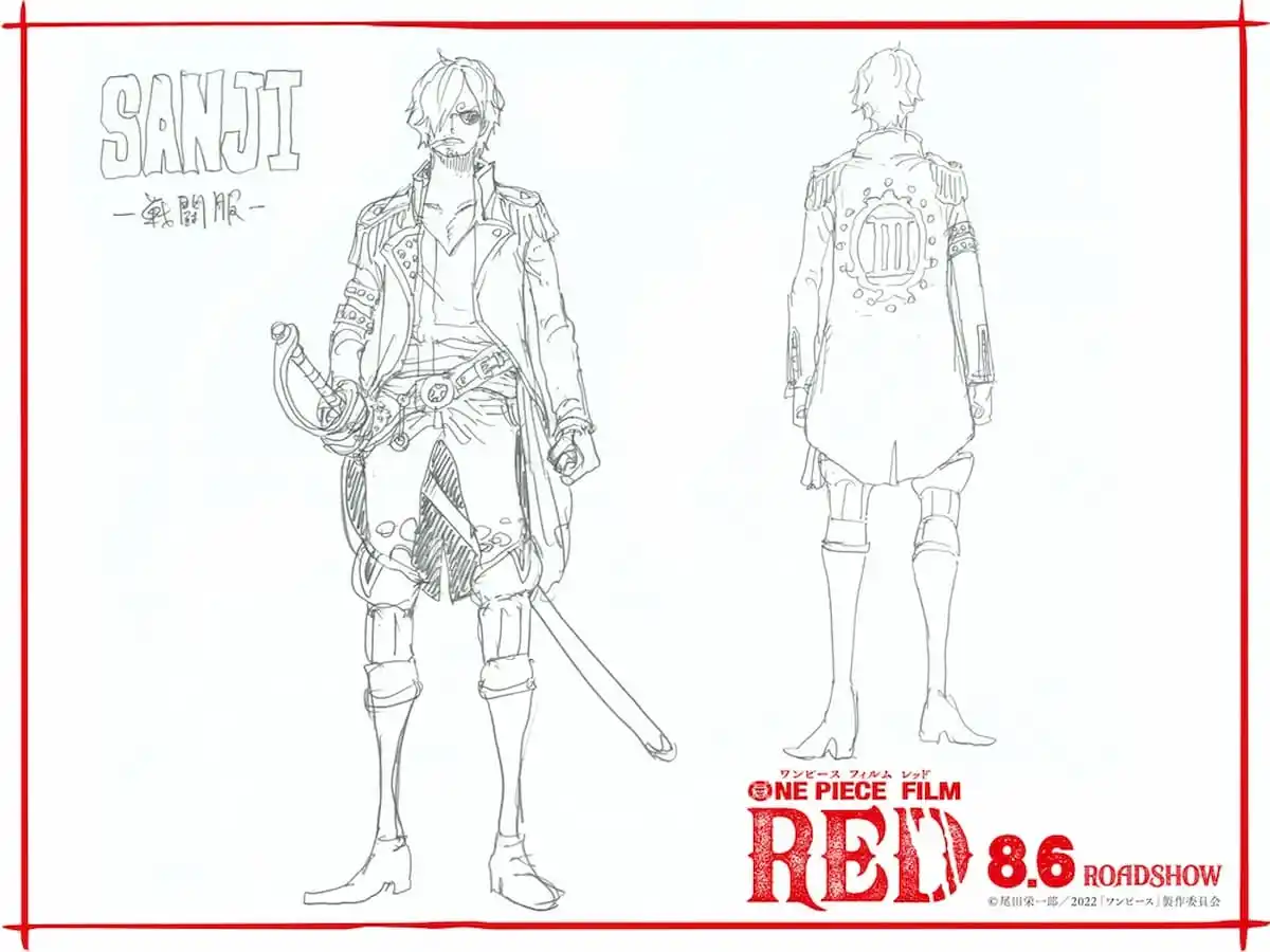 Artwork for Sanji's battle costume in One Piece: Red