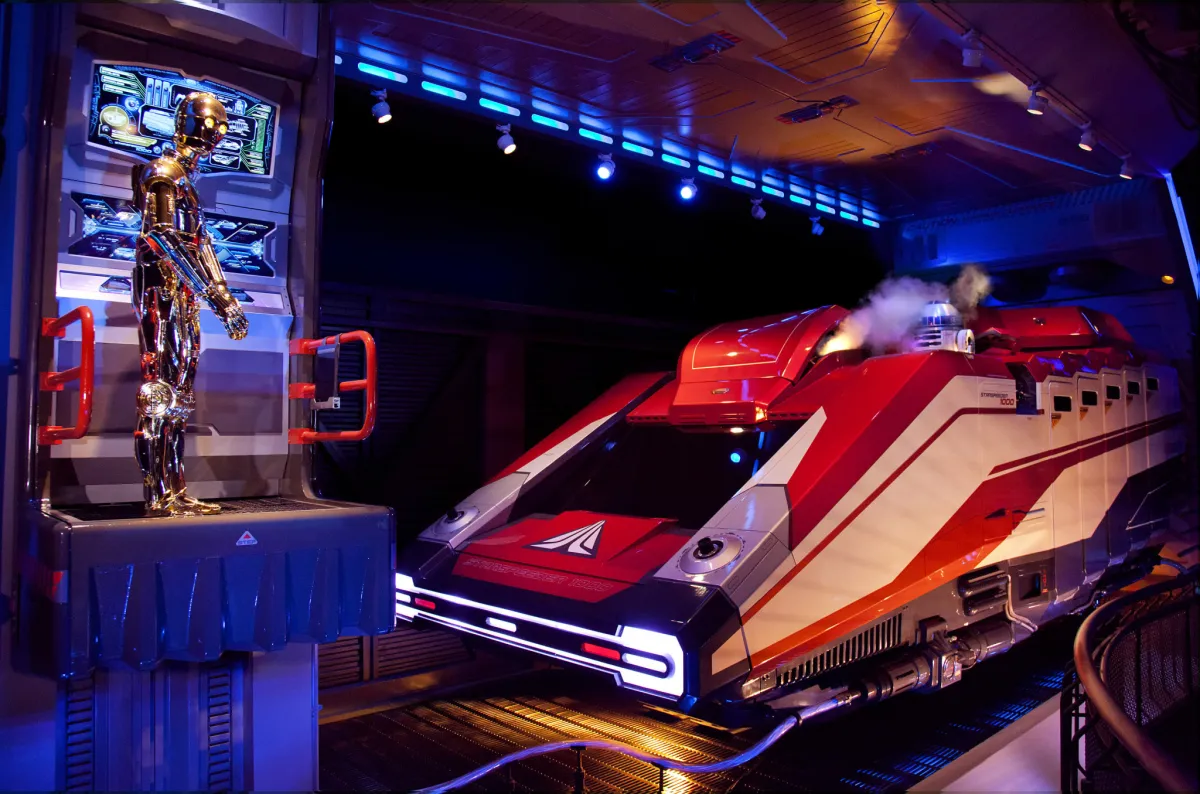 A picture of one of the Star Tours rides present in Disney parks throughout the world