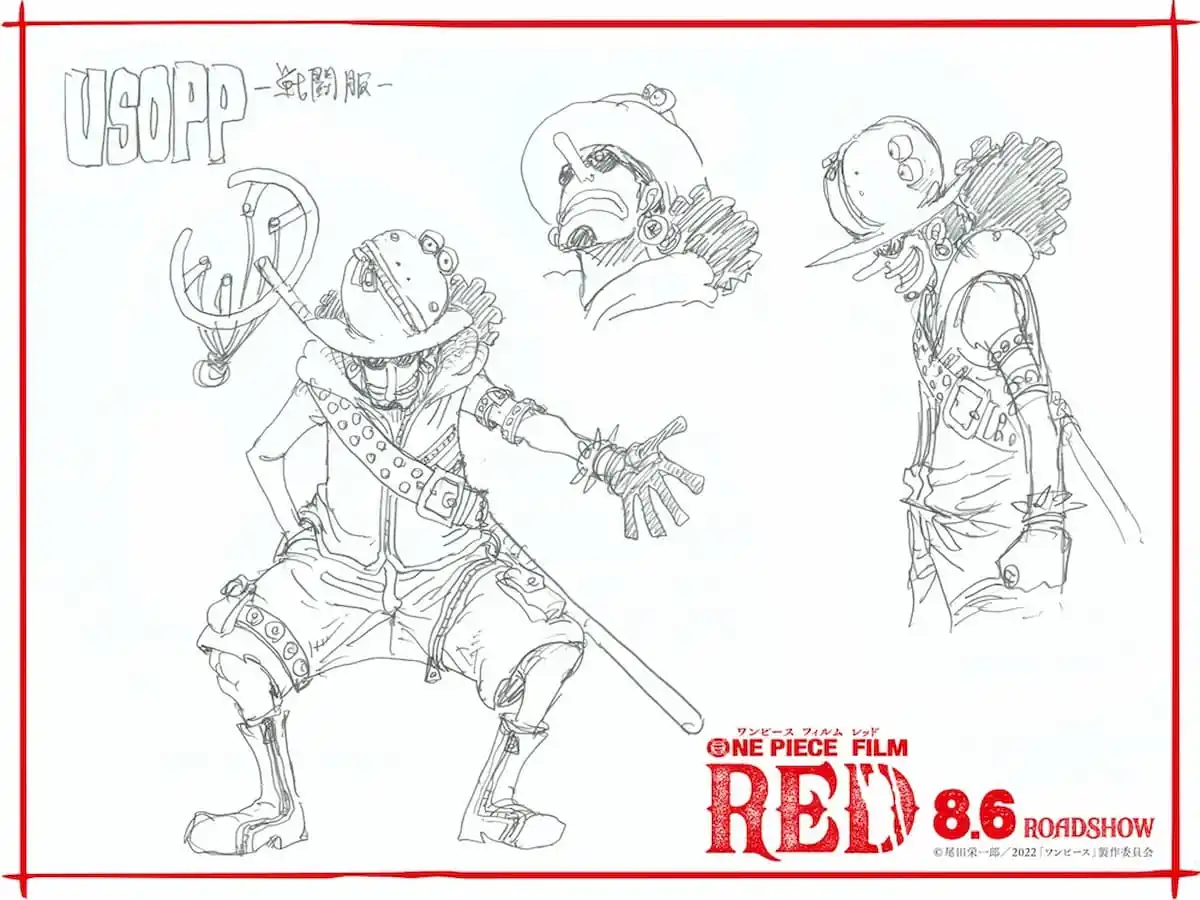 Artwork for Usopp's battle costume in One Piece: Red