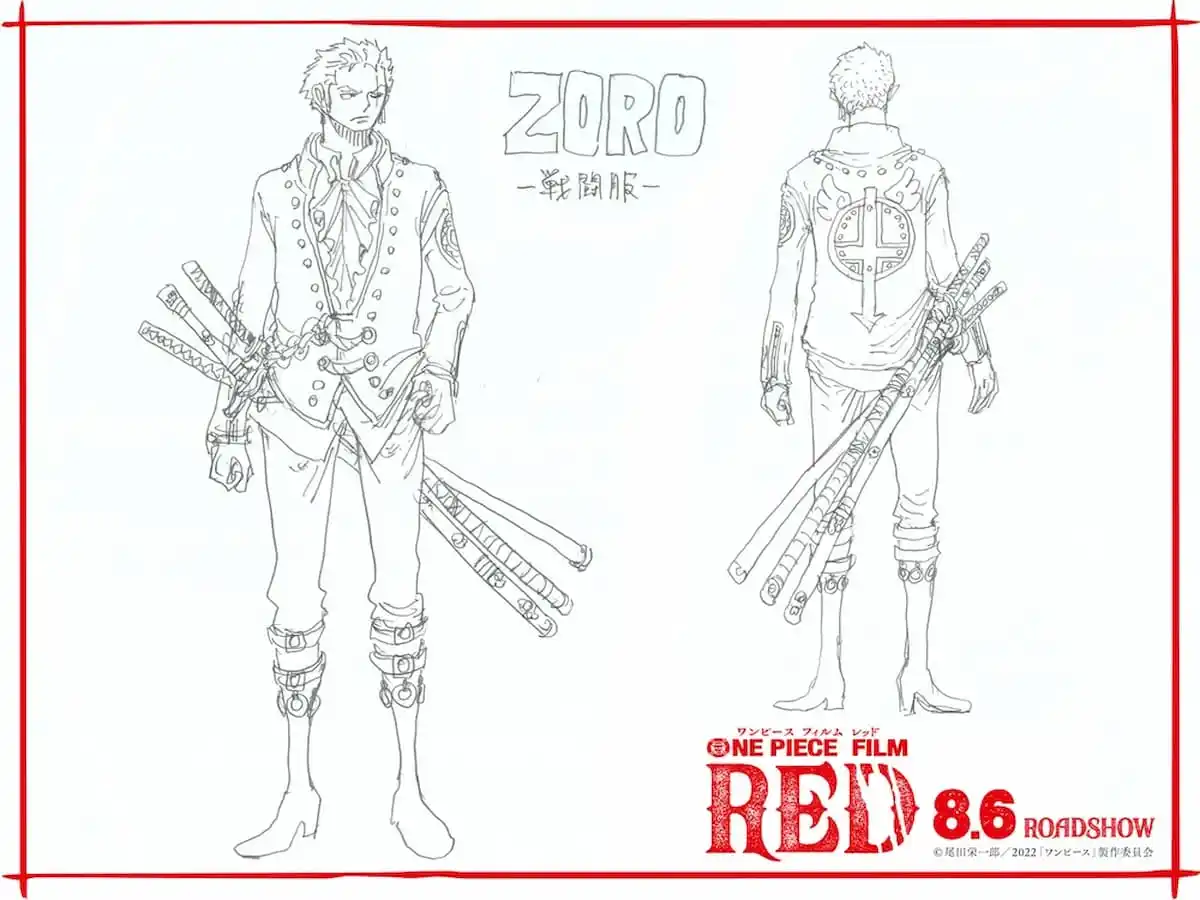 Artwork for Zoro's battle costume in One Piece: Red