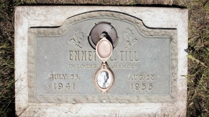 ALSIP, IL - MAY 4: A plaque marks the gravesite of Emmett Till at Burr Oak Cemetery May 4, 2005 in Aslip, Illinois. The FBI is considering exhuming the body of Till, whose unsolved 1955 murder in Money, Mississippi, after whistling at a white woman helped spark the U.S. civil rights movement. (Photo by Scott Olson/Getty Images)