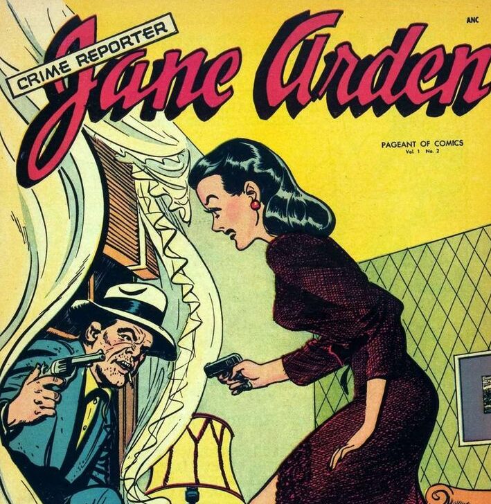 Jane Arden with a gun out. (Image: Register and Tribune Syndicate.)