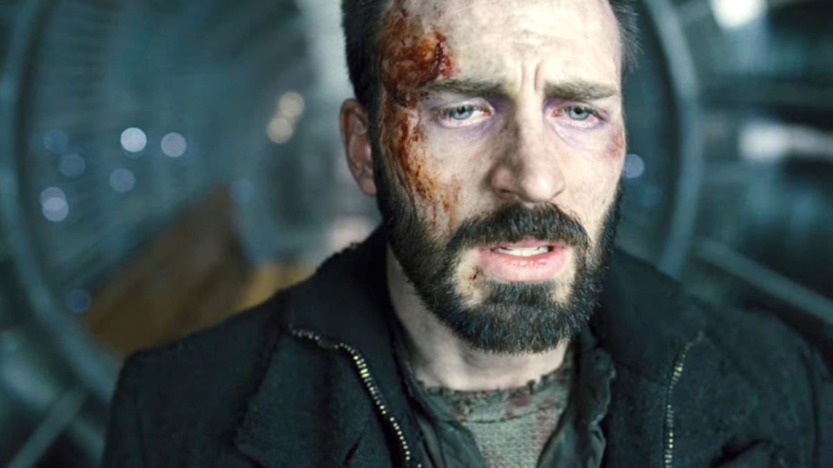 Chris Evans looks distraught on the train in 