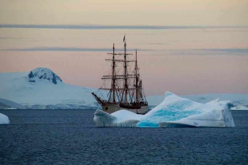 A ship in Antartica