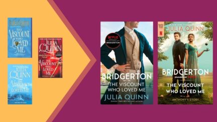 Five editions of The Viscount Who Loved Me by Julia Quinn. Image: Avon Books and Alyssa Shotwell.