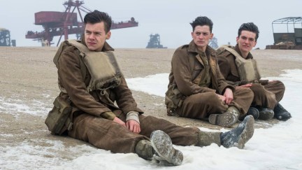 Harry Styles on a beach in Dunkirk