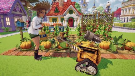 Gardening with WALL-E in the Disney Dreamlight Village trailer