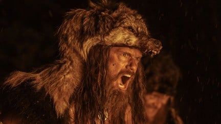 Alexander Skarsgård yelling in the Northman