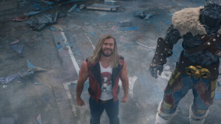 Thor standing in the trailer for Love and Thunder