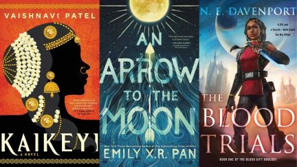 Three fantastical books features in this list of April reads. Image: Orbit Books, Little, Brown Books For Young Readers, and Harper Voyager.