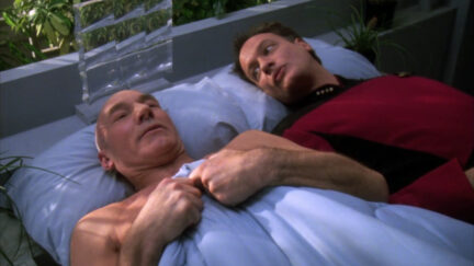 Picard and Q in bed