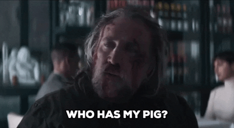 Nic Cage asking where his pig is in The Pig