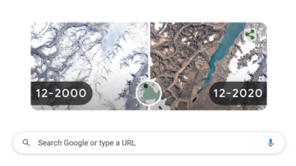 Google's 2022 Earth Day Doodle shows the impact of climate change and glacier retreat