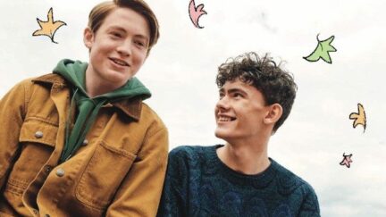 The stars of Netflix's queer series 'Heartstopper' smile