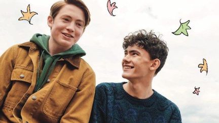 The stars of Netflix's queer series 'Heartstopper' smile