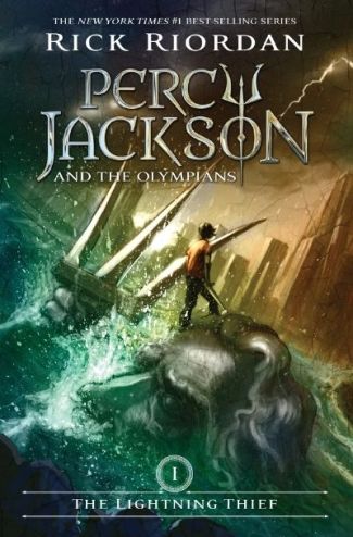The Lightning Thief Rick Riordan. Percy Jackson novel number 1. Image: Disney-Hyperion.