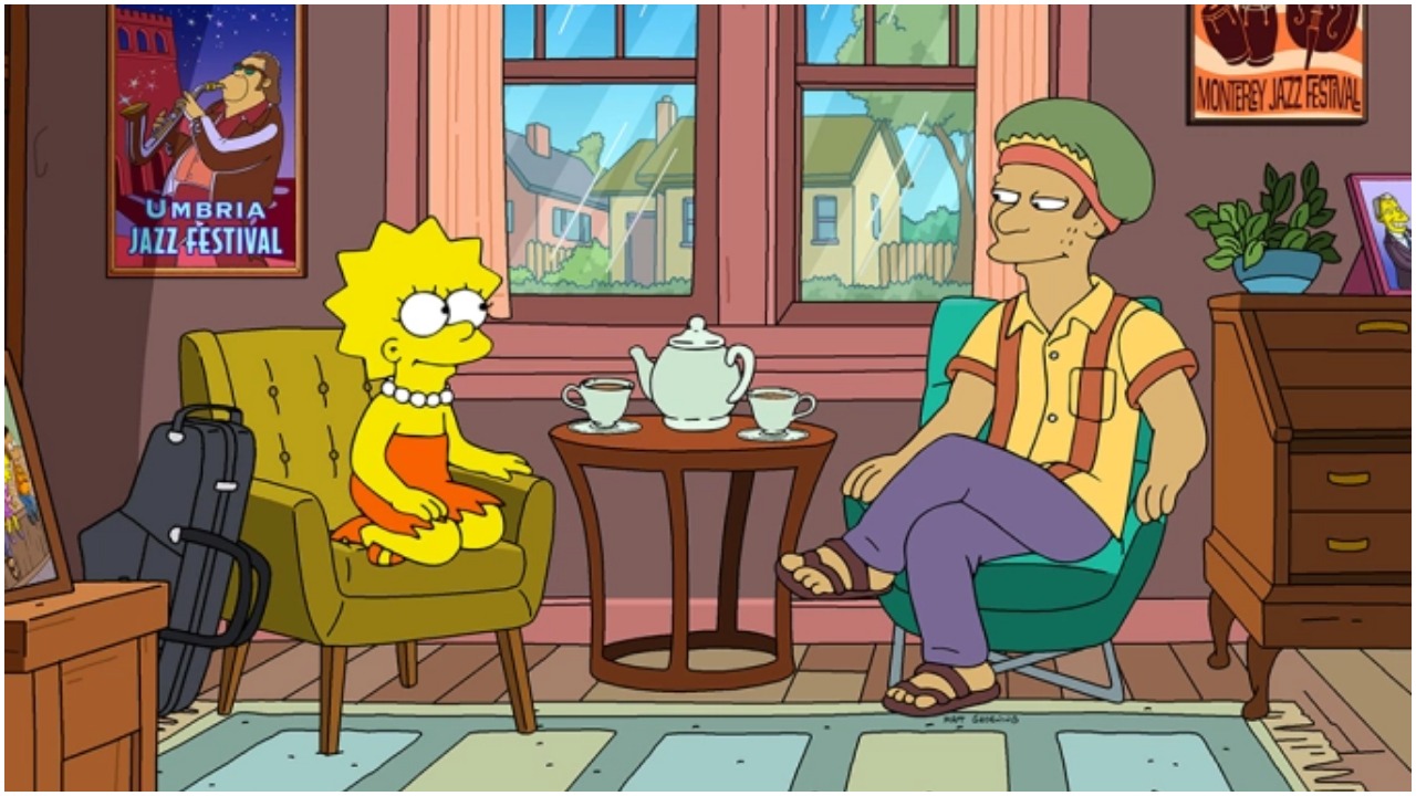 Lisa and Monk in 'The Simpsons'