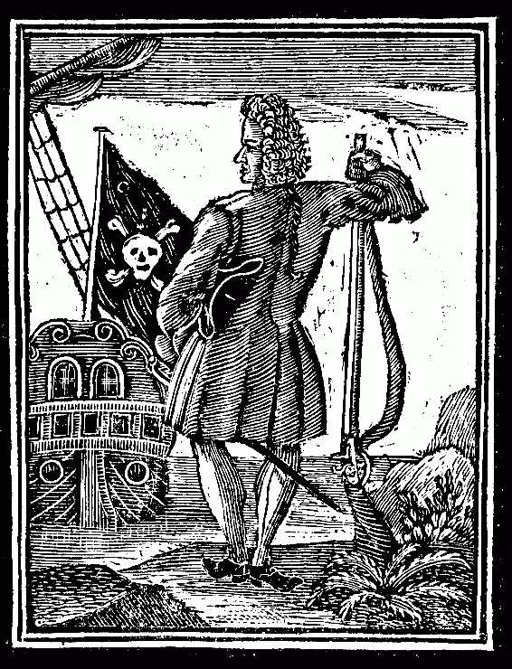 Engraving of the historical 'Gentleman Pirate' Stede Bonnet