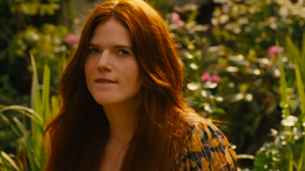 Rose Leslie bites her lip and looks askance in the trailer for TIme Traveler's Wife