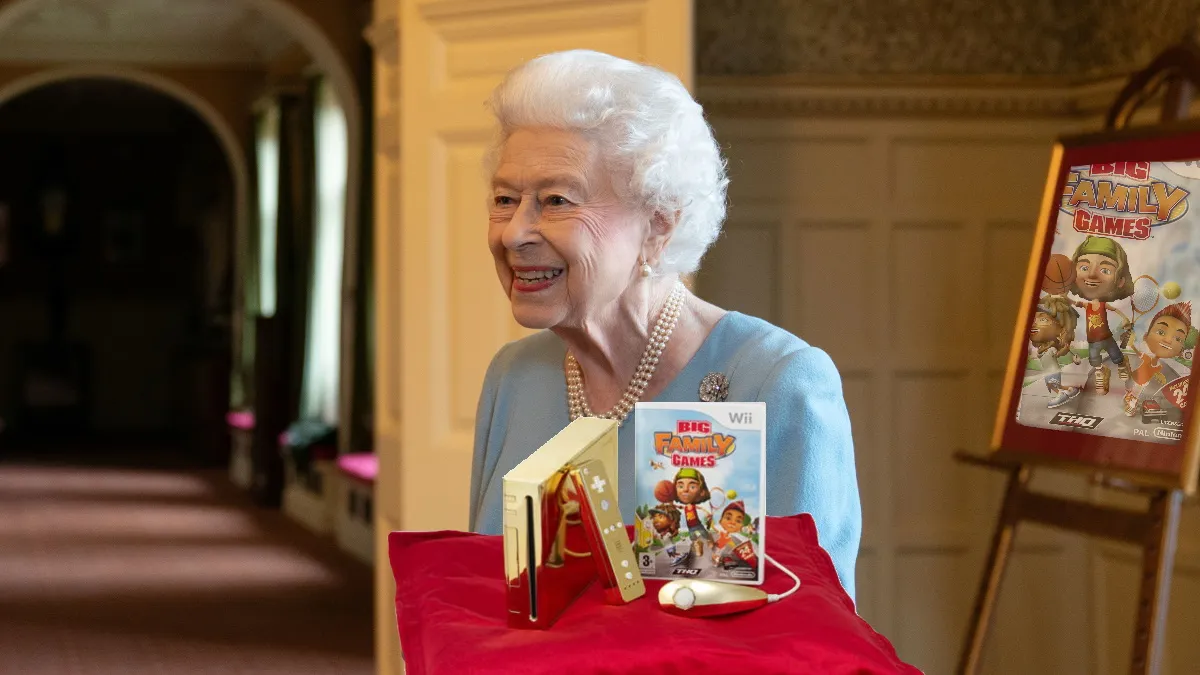 Queen Elizabeth and a gold Wii