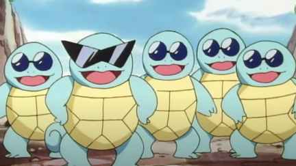 The Squirtle Squad being some rascals in the Pokémon anime