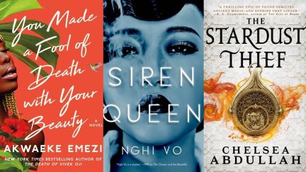 Three books featured in The Mary Sue May 2022 Bookclub. Images: Atria Books, Tordotcom, and Orbit.