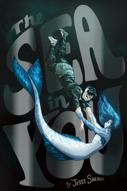 "The Sea in You" by Jessi Sheron cover with a person underwater with a mer-person below them. Image: Iron Circus Comics.