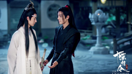 Wei Wuxian and Lan Wangji (Xiao Zhan and Wang Yibo) in a scene of The C-Drama The Untamed