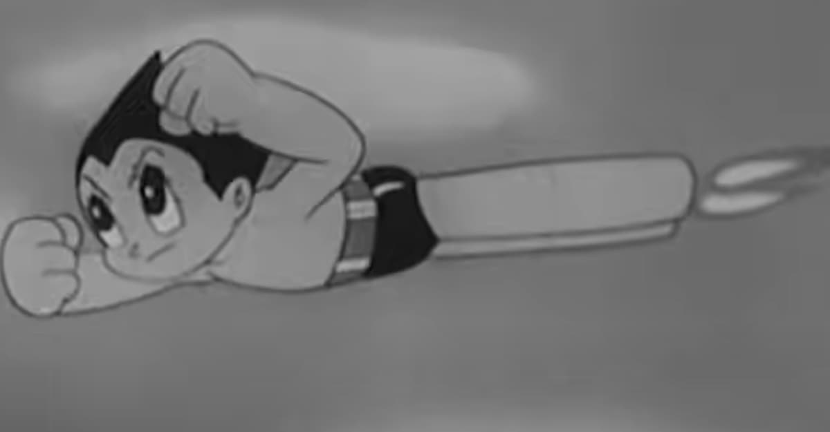 Afbeelding uit het themalied van de Tetsuwan Atom-serie uit 1963, ook bekend als Astro Boy