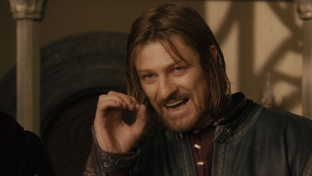 Sean Bean as Boromir unsure about the fellowship's plan in Lord of the Rings. Image: New Line Cinema.
