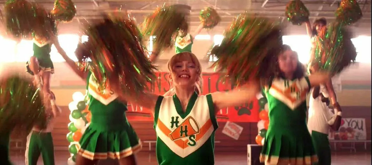 Chrissy with her fellow cheerleaders in Stranger Things