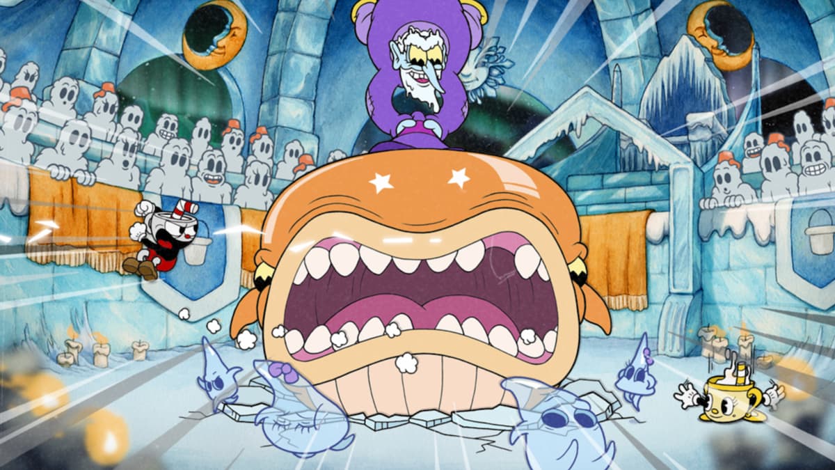 Screenshot of gameplay from Cuphead: The Delicious Last Course