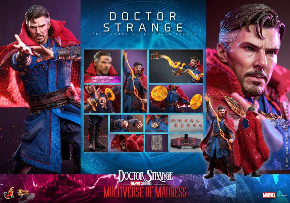 A photo compilation of the Hot Toys Sixth Scale Figure of Doctor Strange.