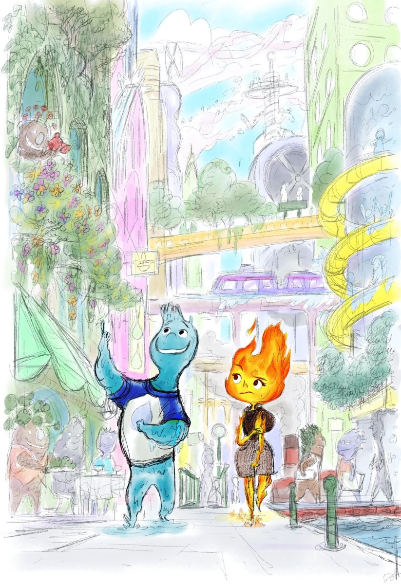 Elemental couple art. Image: Disney Pixar.