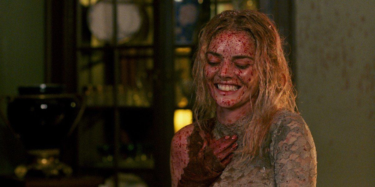 Grace laughing covered in blood in Ready or Not