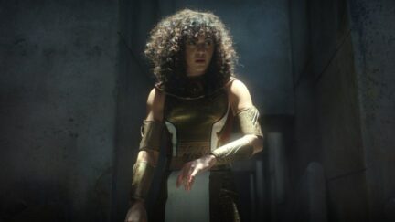 Layla El-Faouly as the Scarlet Scarab.