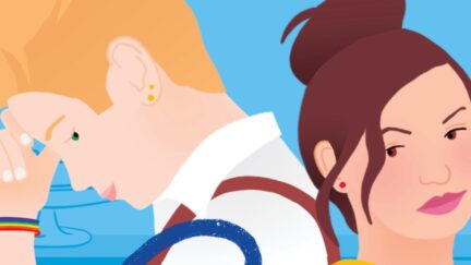 Ray and Simone from the cover of the queer romcom novel 'Chef's Kiss'