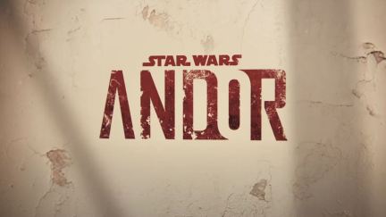 'Star Wars: Andor' show name on a wall. Image: Disney Plus, Lucasfilms.