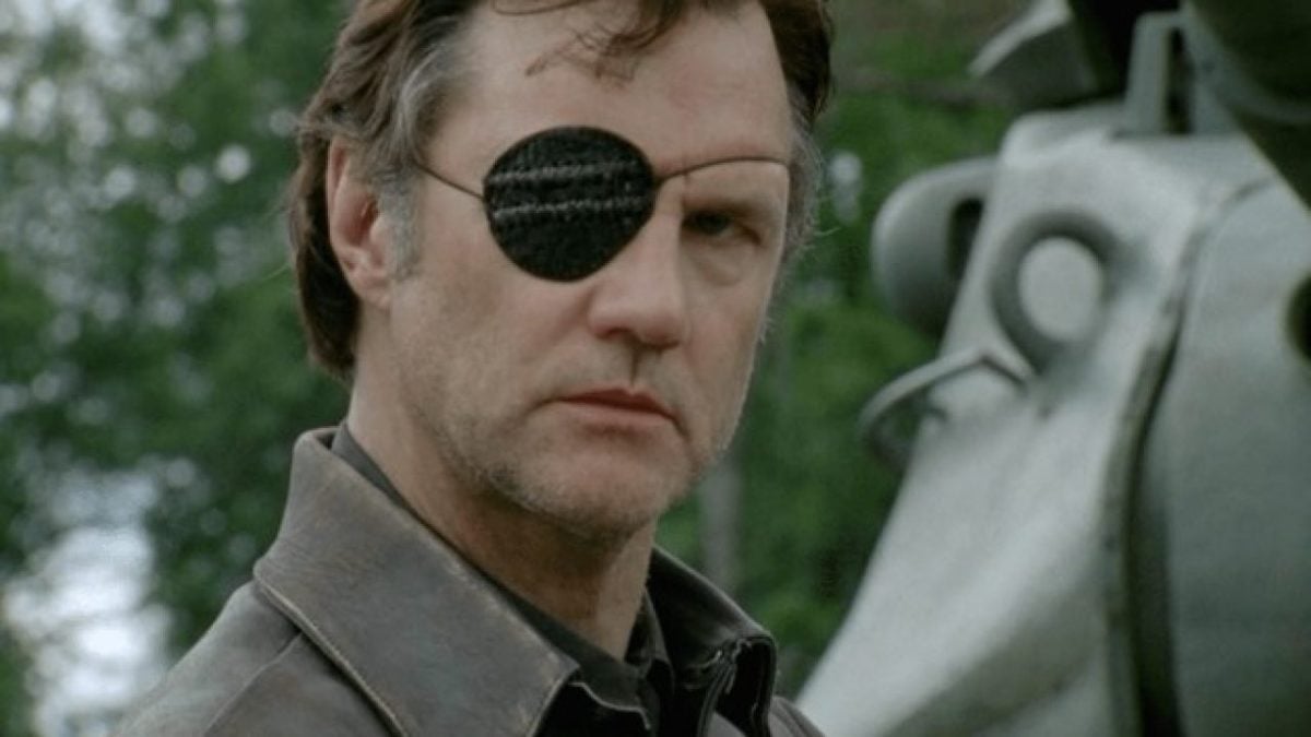 The Governor in The Walking Dead with an angry look on his face