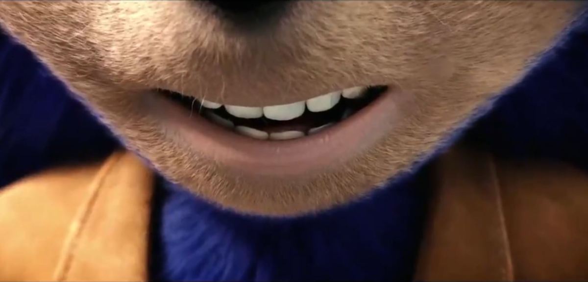 'Ugly Sonic' close up in Chip ’n Dale: Rescue Rangers. Image: Disney Studios and Paramount Pictures.