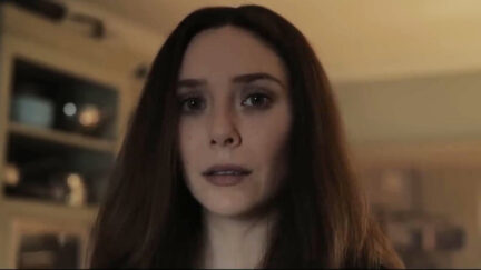 Wanda looking into the camera in MoM