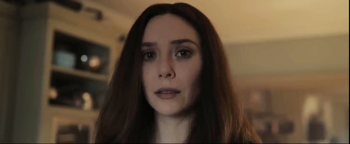 Wanda looking into the camera in MoM