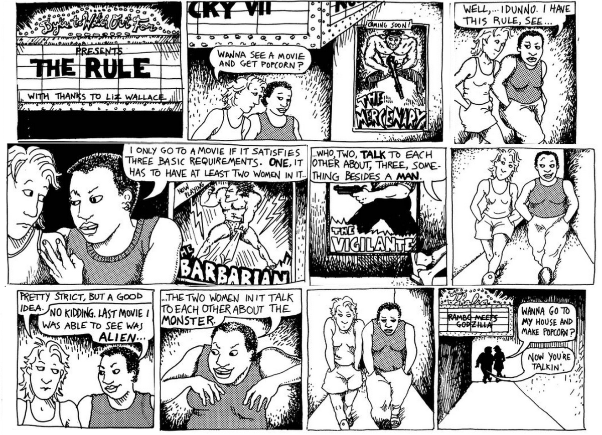"Dykes to Watch Out For" comic strip by Alison Bechdel