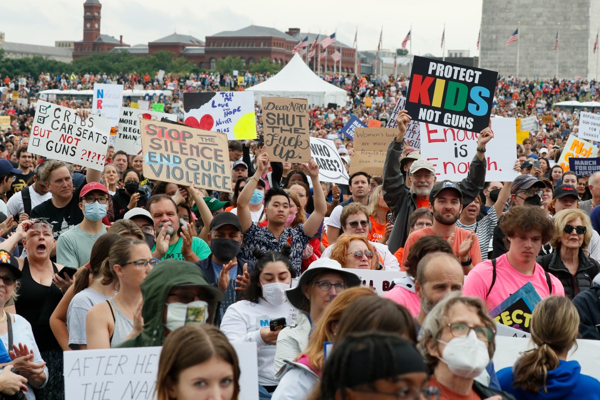WASHINGTON, DC - JUNE 11: Participants during March for Our Lives 2022 on June 11, 2022 in Washington, DC.