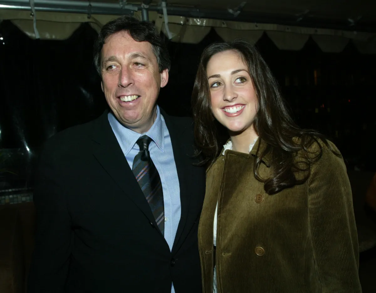 Executive Producer Ivan Reitman and his daughter Catherine pose at the post-premiere party for "Old School" at The Highlands on February 13, 2003 in Los Angeles, California.