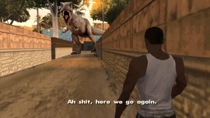 GTA meme with Jurassic Park