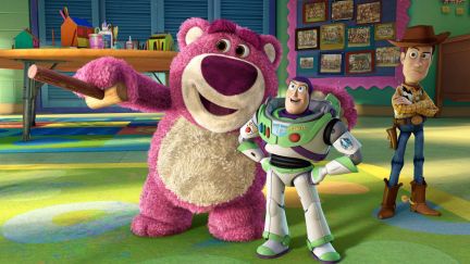 Lotso, Buzz, and Woody in Toy Story 3