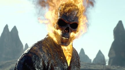 Nicholas Cage as Ghost Rider in Ghost Rider: Spirit of Vengeance