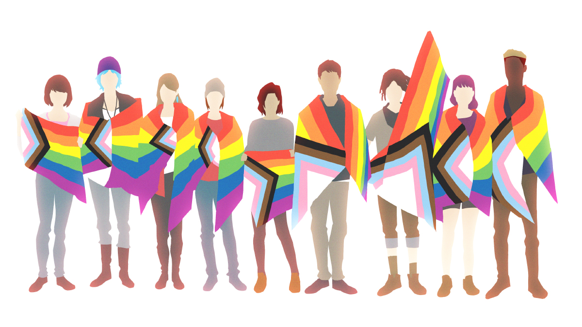 Life is Strange characters celebrating Pride